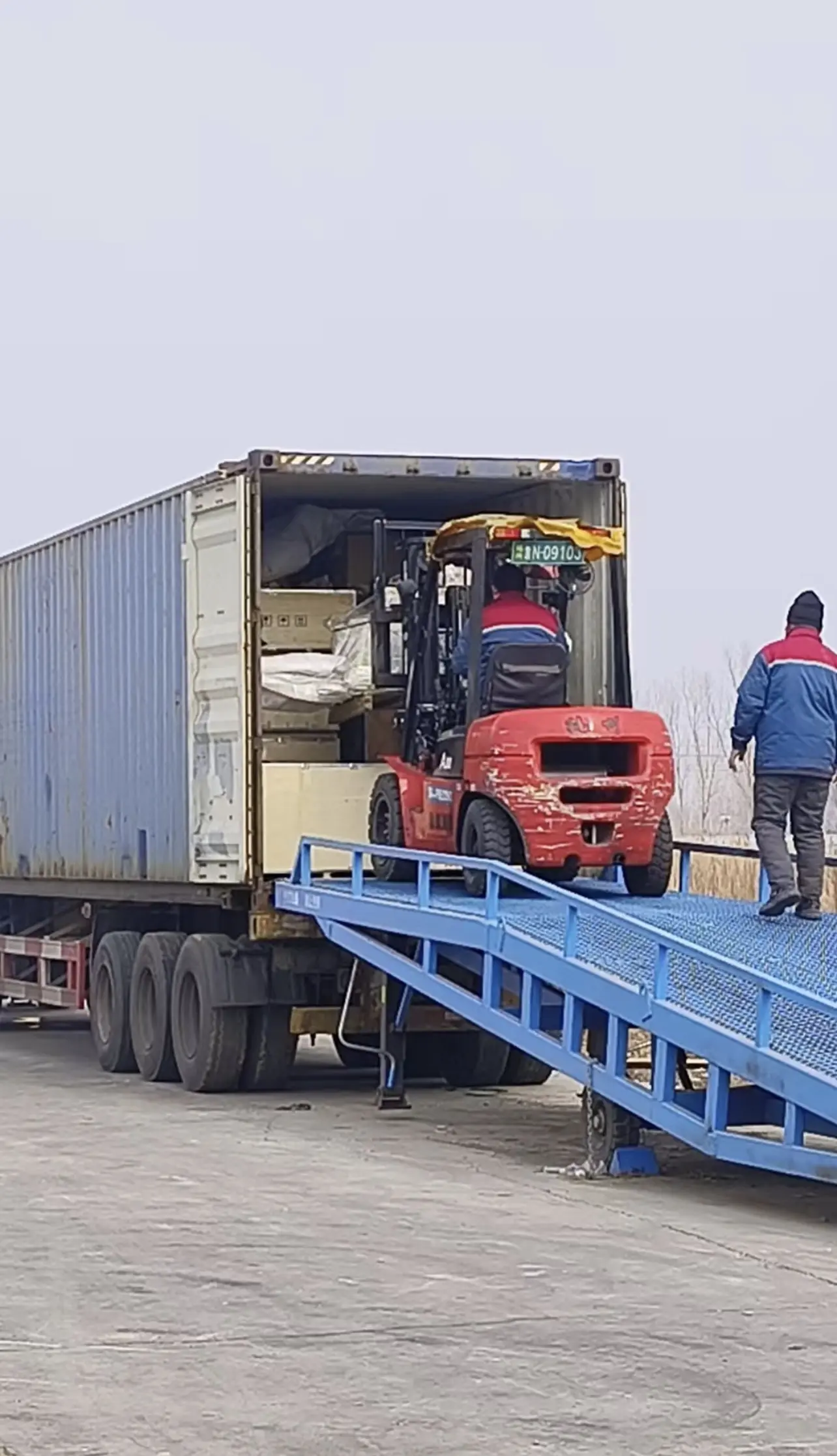First container loaded